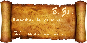 Bendekovits Zsuzsa névjegykártya